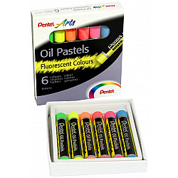Pentel Oil Pastels - Fluorescent Colours - Set of 6