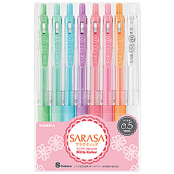 Zebra Sarasa Clip Gel Ink Pen - Milk / Pastel Color - Set of 8