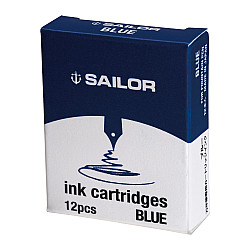 Sailor Jentle Ink Cartridges for Fountain Pens - Blue - Set of 12