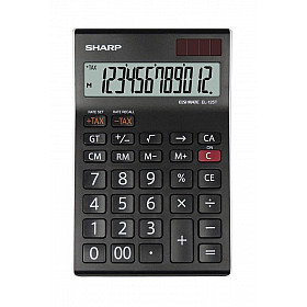 Sharp EL125TWH Calculator / Rekenmachine - Bureau Formaat - Zwart/Wit