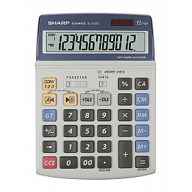 Sharp EL2125C Calculator / Rekenmachine - Groot Formaat - Grijs