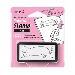 Midori Half-Size Pre-Inked Stamp - Cat