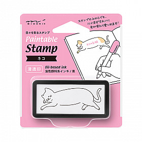 Midori Half-Size Pre-Inked Stamp - Cat