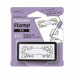 Midori Half-Size Pre-Inked Stamp - Weather