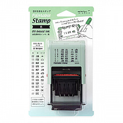 Midori Pre-Inked Paintable Rotating Date Stamp - Floral Pattern