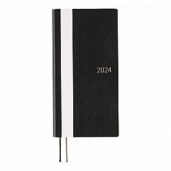 * Hobonichi Weeks 2024 Book - White Line: Black (English / Wallet Size)