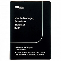 Hightide Minute Manager Diary 2024 - A5 Weekly - Black