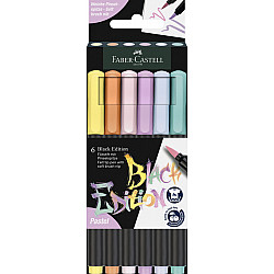 Faber-Castell Black Edition Brush Pen - Pastel Colours - Set of 6