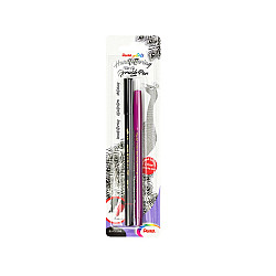 Pentel Twin Tip Brushpen XSFW34/1-A with Free Felt Tip Colour Pen - Black