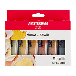 Amsterdam Standard Acrylic Paint - Metallic Selection - 20 ml - Set of 6