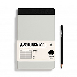 Leuchtturm1917 Jottbook Double - A5 - Gelinieerd - Light Grey/Black