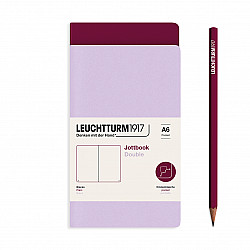 Leuchtturm1917 Jottbook Double - Pocket A6 - Blanco - Lilac/Port Red