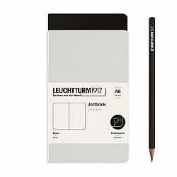 Leuchtturm1917 Jottbook Double - Pocket A6 - Blanco - Light Grey/Black