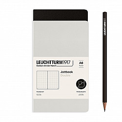 Leuchtturm1917 Jottbook Double - Pocket A6 - Dotted - Light Grey/Black