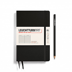 Leuchtturm1917 Notebook - Paperback B6+ - Hardcover - Ruled - Black