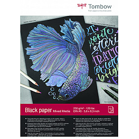 Tombow Black Paper - Zwart - 250g papier - 15 vellen