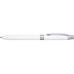 Penac ELE-001 Opaque 3-in-1 Multi Pen - 2 Color Ballpoint + Mechanical Pencil - 0.5 - White