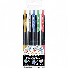 Zebra Sarasa Clip Deco Shine Color Gel Ink Pen - Set of 5