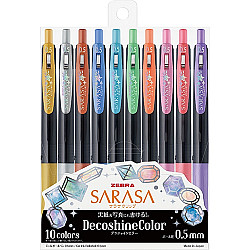 Zebra Sarasa Clip Deco Shine Color Gel Inkt Pen - Metallic Colours - Set van 10