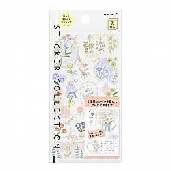 Midori Diary Stickers - Two Sheets - Flowers