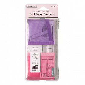 Midori Book Band Pen Case voor B6 - A5 - Mesh Pink