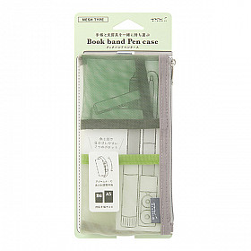 Midori Book Band Pen Case voor B6 - A5 - Mesh Green
