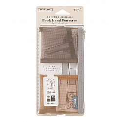 Midori Book Band Pen Case voor B6 - A5 - Mesh Brown