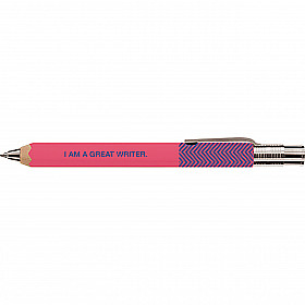 Mark's Japan Pencil Ball 1.0 Ballpoint - I am A Great Writer - Pink