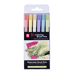 Sakura Koi Coloring Brush Pen - Pastel Kleuren - Set van 6
