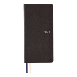 * Hobonichi Weeks 2024 Book - Leather: Classical Navy (April Start / Japanese / Wallet Size)