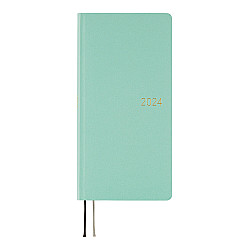 * Hobonichi Weeks 2024 Book - Paper Series: Pale Blue-Green (April Start / Japanese / Wallet Size)