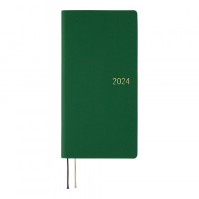 * Hobonichi Weeks 2024 Book - Smooth: Forest Green (April Start / Japanese / Wallet Size)