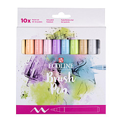  Talens Ecoline Brush Pen - Pastelkleuren - Set van 10