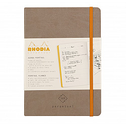 Rhodia Rhodiarama Perpetual 365 Planner - Ongedateerde Agenda - Softcover - A5 - Taupe