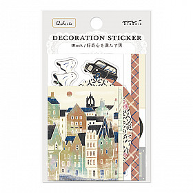 Midori Decoration Sticker Set - Limited Edition - England - Black