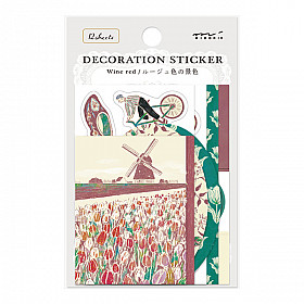 Midori Decoration Sticker Set - Limited Edition - The Netherlands - Dark Red