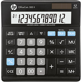 HP OfficeCalc 300 II Buro Calculator - Groot Display - 12 Cijfers - Zwart