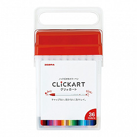 Zebra Clickart Retractable Viltstift Marker Pen - 0.6 mm - Set van 36