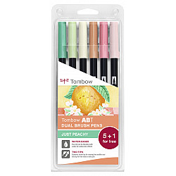 Tombow ABT Dual Brush Pen -  Just Peachy - Set van 5 + 1 GRATIS