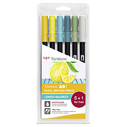 Tombow ABT Dual Brush Pen -  Lemon Squeezy - Set van 5 + 1 GRATIS