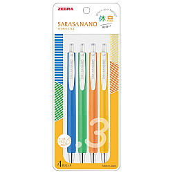 Zebra Sarasa Nano Gel Inkt Pen - 0.3 mm - Relax Colours - Set van 4