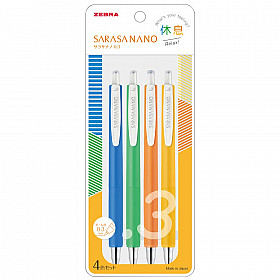 Zebra Sarasa Nano Gel Inkt Pen - 0.3 mm - Relax Colours - Set van 4