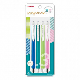 Zebra Sarasa Nano Gel Inkt Pen - 0.3 mm - Refresh Colours - Set van 4