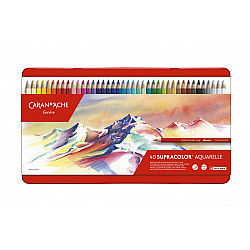 Caran d'Ache Supracolor Aquarelle Kleurpotloden - Metalen Bewaardoos - Set van 40