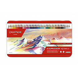 Caran d'Ache Supracolor Aquarelle Kleurpotloden - Metalen Bewaardoos - Set van 80