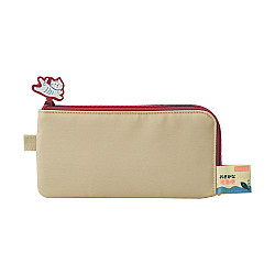Cat's Daily Routine Flat Pen Pouch - Biscuit Beige