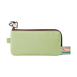 Cat's Daily Routine Flat Pen Pouch - Pistachio Green