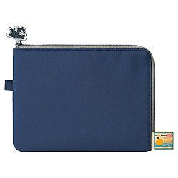 Cat's Daily Routine Flat Pouch - A5 - Indigo Blue