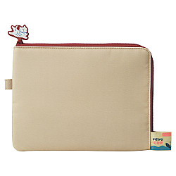 Cat's Daily Routine Flat Pouch - A5 - Biscuit Beige