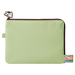 Cat's Daily Routine Flat Pouch - A5 - Pistachio Green